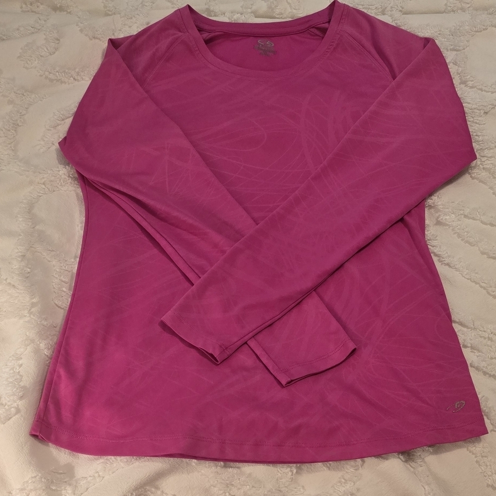 Champion Women's Pink Long Sleeve Workout Top, Size L (310)